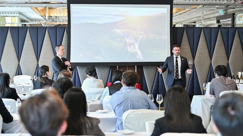 Hong Kong-based master sommeliers Pierre-Marie Pattieu and Arnaud Bardary